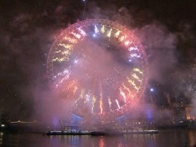 New Year fireworks 2006 at the London Eye [29 December 2005]