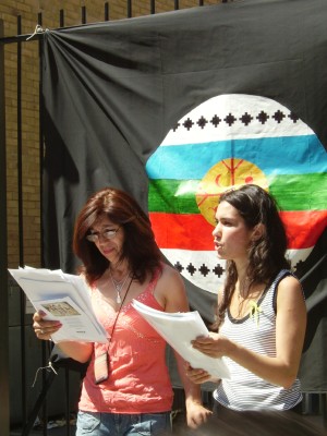 Miriam Bell and Carla Diego of Ecomemoria read a p