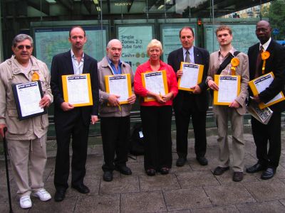 Councillors outside Bermondsey station