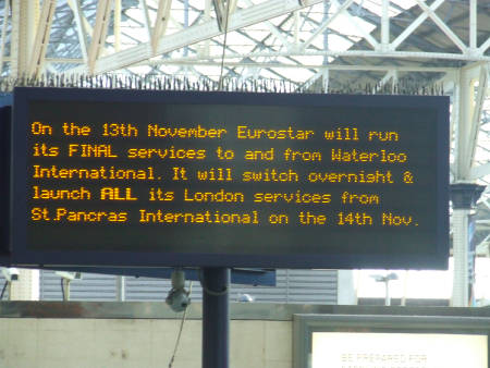 Waterloo Eurostar platforms to lie idle for a year