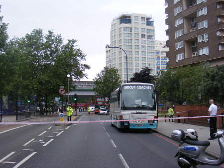 Pedestrian injured in New Kent Road coach collision