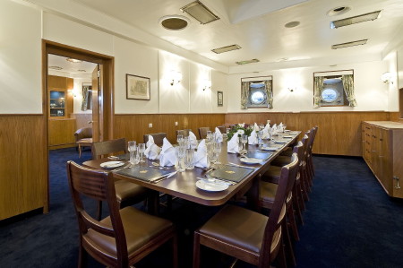 The ship's company dining room on HMS Belfast