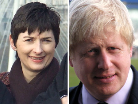 Caroline Pidgeon and Boris Johnson