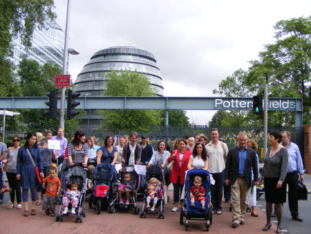 Parents protest against plans to cut Tooley Street pedestrian crossings