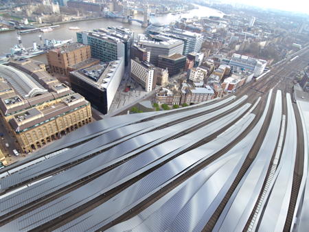 An aerial view of the new station