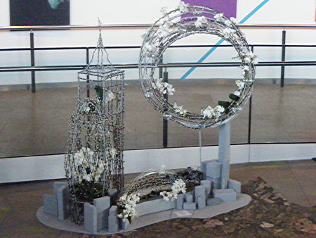 London Eye and Tower Bridge in floral art show at City Hall