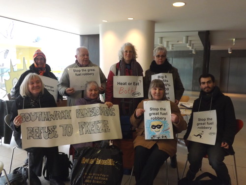 Police eject pensioner protesters from Royal Festival Hall