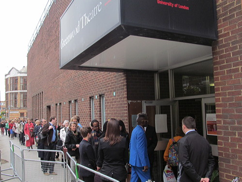Desmond Tutu draws a crowd to Greenwood Theatre at London Bridge