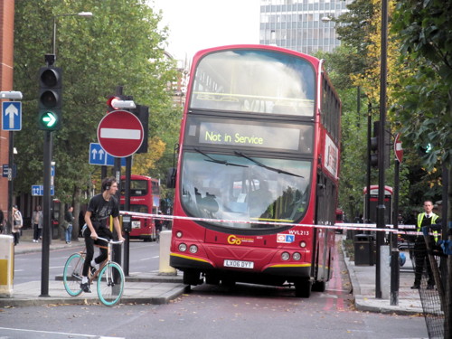 Pedestrian hit by bus in London Road