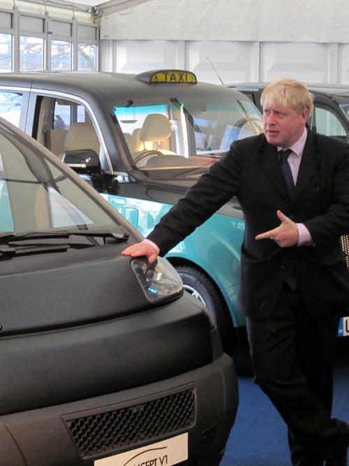 Mayor checks out zero-emission taxis at Potters Fields Park