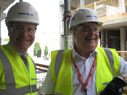 Lord Prescott visits building site for Willow Walk council homes