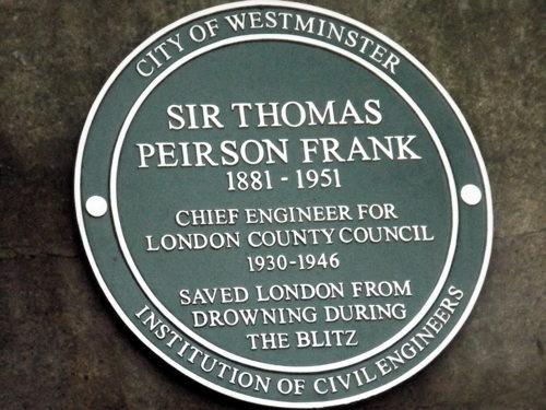 Sir Thomas Peirson Frank: plaque honours Waterloo Bridge engineer