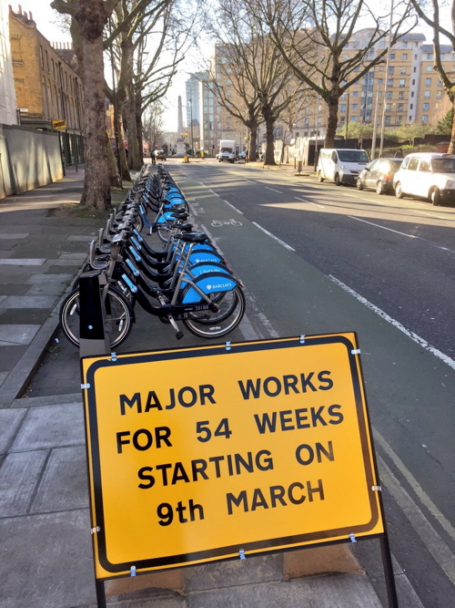 54 weeks of roadworks while new cycle superhighway is built [8 March 2015]