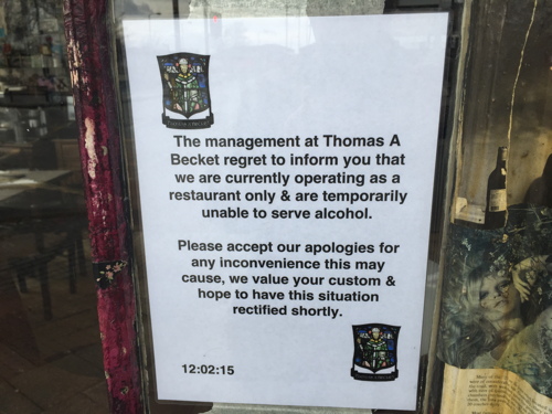 Thomas a Becket pub up for sale after licence is revoked