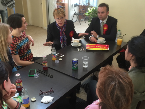 Eddie Izzard joins Labour’s Neil Coyle at Elephant & Castle