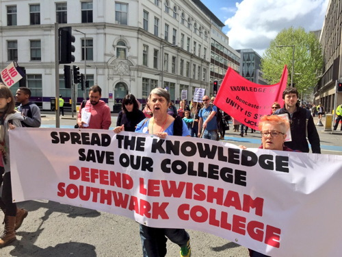 Coffin carried from college to City Hall to highlight FE threat