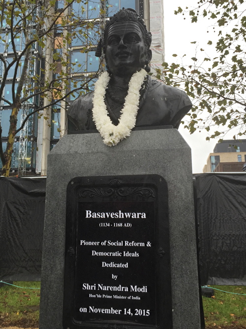 Indian PM Modi unveils Basaveshwara bust on Albert Embankment [14 November  2015]