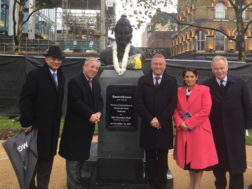 Indian PM Modi unveils Basaveshwara bust on Albert Embankment