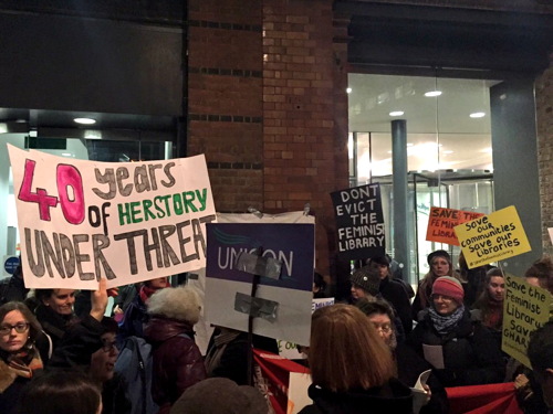 Feminist Library campaigners present petition to Southwark Council