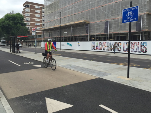 TfL to trial 'mini zebra crossings' on Blackfriars Road bike lane [29 June  2016]