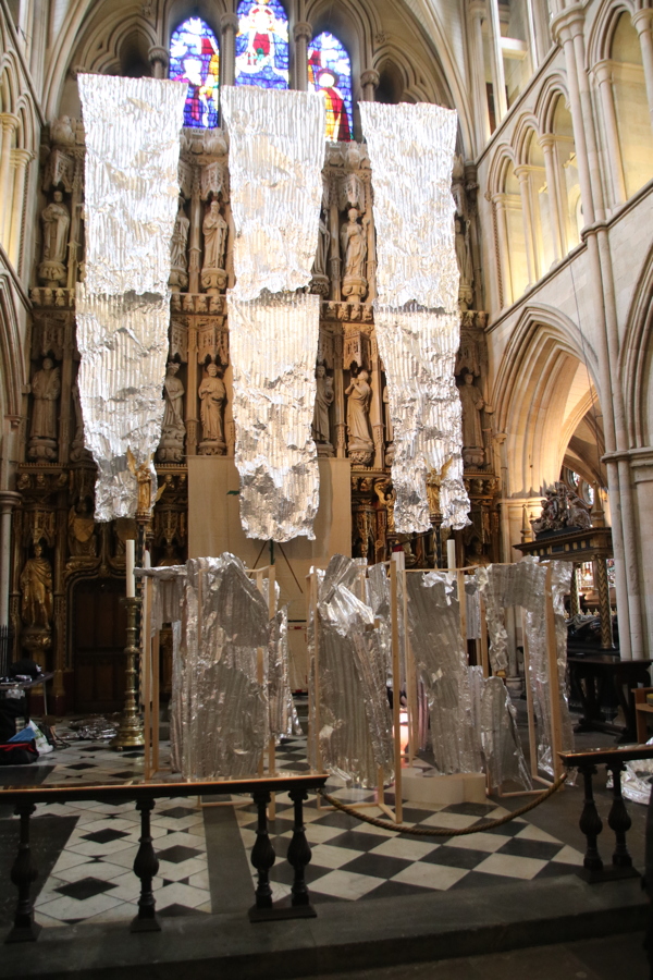 Southwark Cathedral hosts corrugated metal art installation during Lent