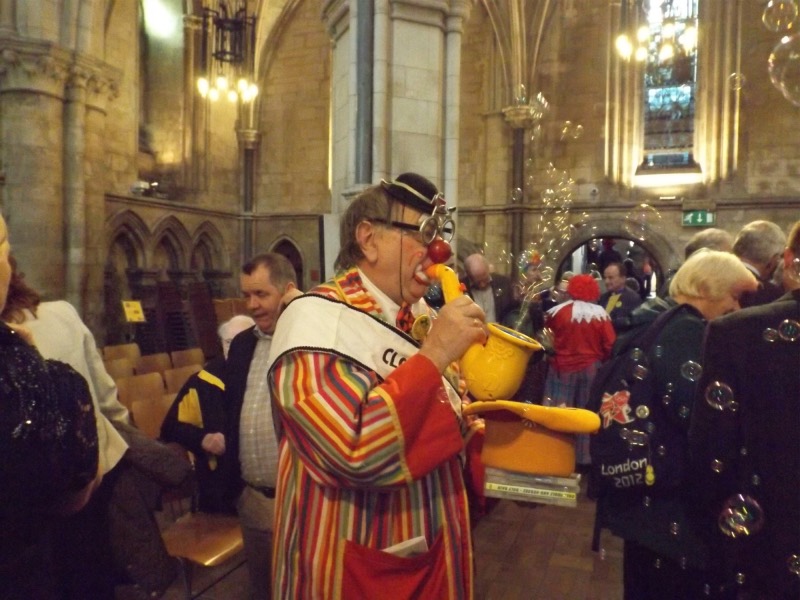 Clowns tribute to Roly Bain at Southwark Cathedral