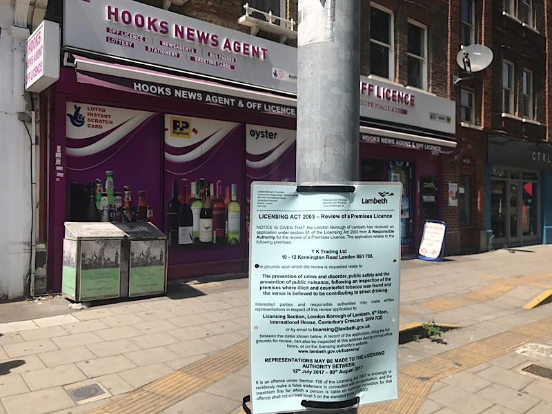 Lambeth North newsagents faces licence review over tobacco claims