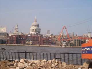 Work continues on the Millennium Bridge - photo: James Hatts