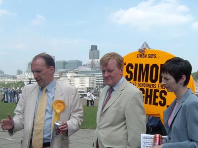 Simon  Hughes with Charles Kennedy and Caroline Pidgeon