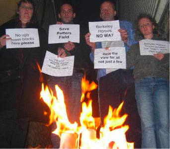 Campaigners burn models of Berkeley Homes' towers