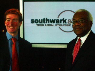 Council leader Nick Stanton with Sir Trevor McDona