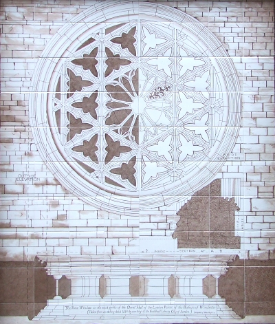 Clink Street tiles feature Winchester Palace rose window 
