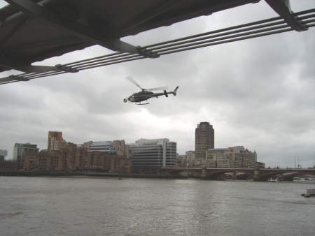 Harry Potter movie filming at the Millennium Bridge