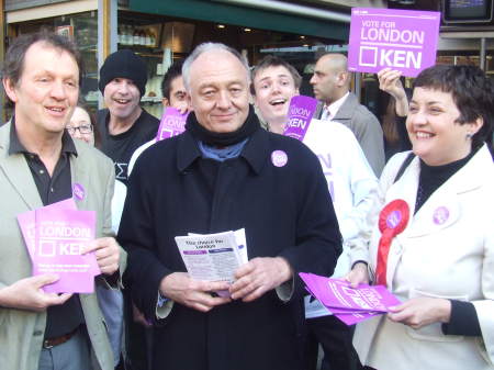 Kevin Whately, Ken Livingstone and Val Shawcross a