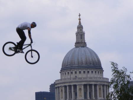 Mountain biking on Bankside