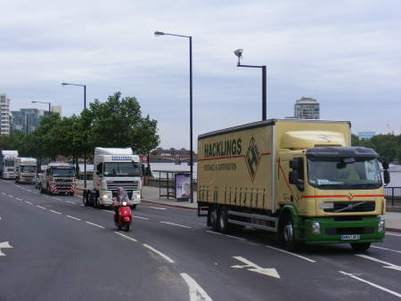 One of the convoys on Albert Embankment