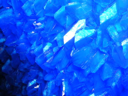 Harper Road council flat filled with blue crystals