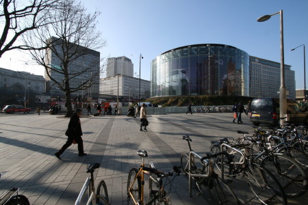 New pedestrian plaza outside St John’s Waterloo