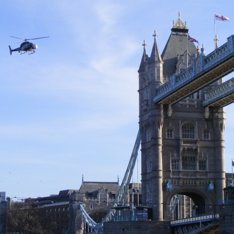 Sherlock Holmes movie filming at Tower Bridge
