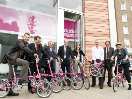 Pink folding bicycles available to Bankside businesses