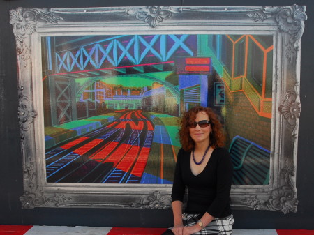 Gail Brodholt with her image of Farringdon Station