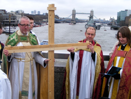 Blessing the river at London Bridge