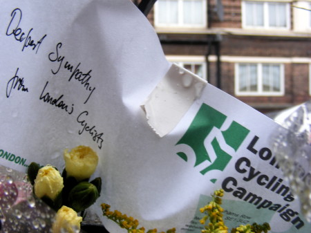 Flowers from London Cycling Campaign
