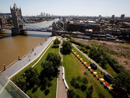 World’s longest picnic table set up in Potters Fields Park