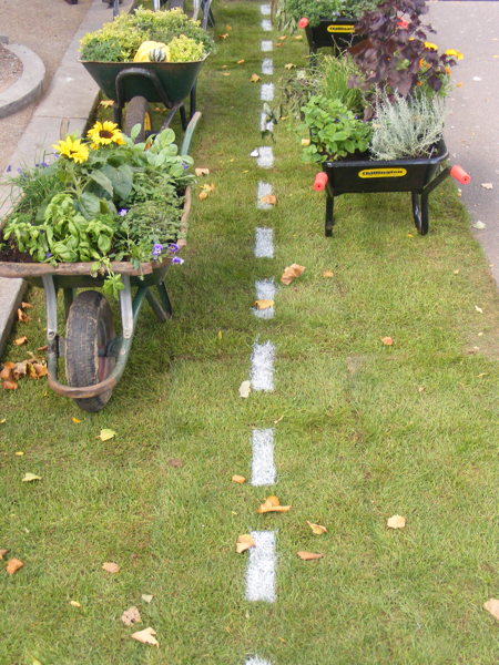 Temporary gardens created in South Bank street