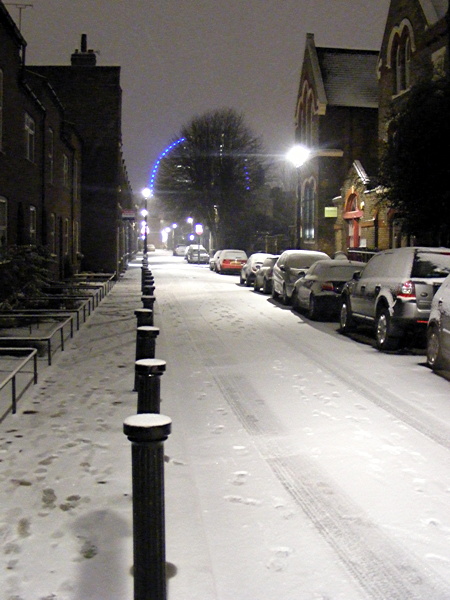 Roupell Street in the snow
