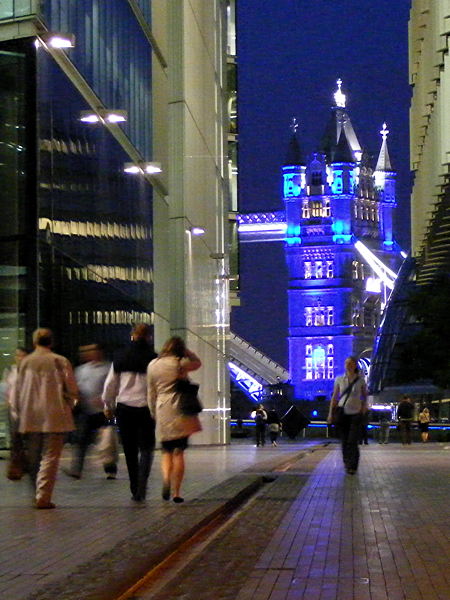 Tower Bridge’s new colour-changing lights switched on