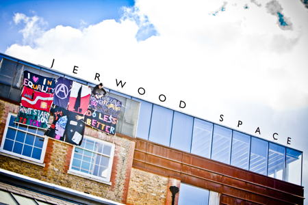 Banners unfurled at Jerwood Space