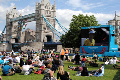 See the Olympic and Paralympic games on the big screen in Potters Fields Park