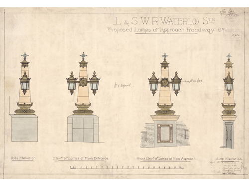 See historic drawings of Waterloo and London Bridge Stations